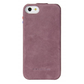 Decoded iPhone 5/5S/SE Leather Flip Case Cross Design Purple Achterkant