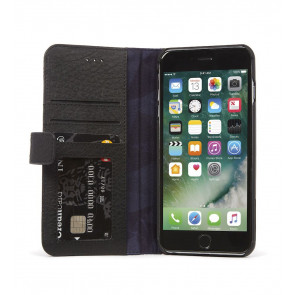 Decoded iPhone 7/6S/6 Plus Leather Wallet Case Black Open