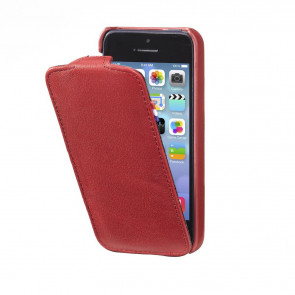 Decoded iPhone 5/5S/SE Leather Flip Case Red Open