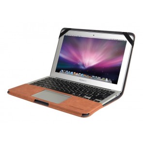 Decoded Leather Sleeve MacBook Air 11 inch Vintage Brown Open 1