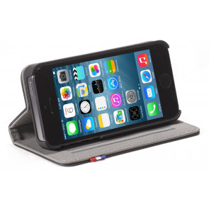 Decoded iPhone 5/5S/SE Leather Surface Wallet Black v2 Stand
