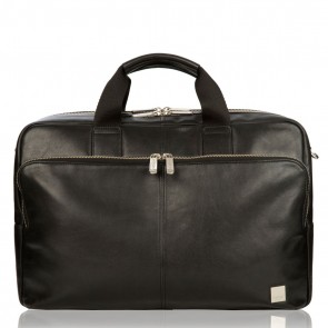 Laptoptas Amesbury Leather Briefcase Black 15.6 inch Voorkant