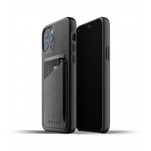 Mujjo Leren Wallet Case iPhone 12 & 12 Pro Hoesje Zwart
