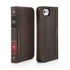 Twelve South BookBook iPhone 5/5S/SE Case Wallet Vintage Brown voorkant en achterkant
