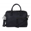 DSTRCT Wall Street Business Bag Double Zipper Black 15 inch Voorkant