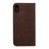 Knomo iPhone X Leather Premium Folio Brown Achterkant