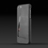Mujjo Leather Wallet Case 80º iPhone 6/6S Plus Gray achterkant met pasje