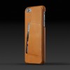 Mujjo Leather Wallet Case 80º iPhone 6/6S Plus Tan achterkant met pasje