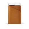 Mujjo Slim Fit iPad Mini 1/2/3 Sleeve Tan voorkant met iPad mini