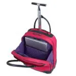 Laptop Trolley Knomo Serra Teaberry 15 inch Open met laptop