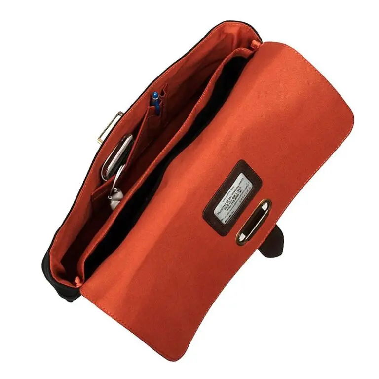 Laptoptas Knomo Troon Slim Messenger Black 13 inch Binnenkant