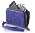 Decoded iPhone 4/4S/5 Leather Zip Wallet Blue voorkant Open