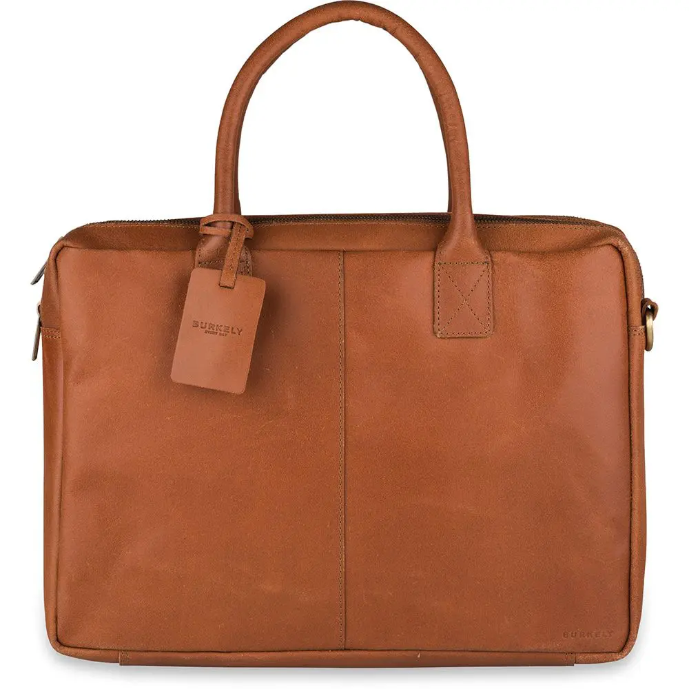 Burkely Leren Laptoptas 15.6 inch Fundamentals Vintage Taylor Worker Cognac Voorkant