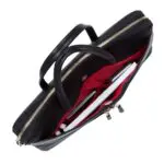 Knomo Hanover Slim Briefcase Black 14 inch Open