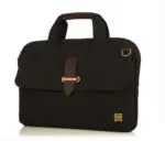 Laptoptas Knomo Par Slim Canvas Briefcase Black 15 inch Voorkant