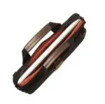 Laptoptas Knomo Par Slim Canvas Briefcase Black 15 inch met laptop