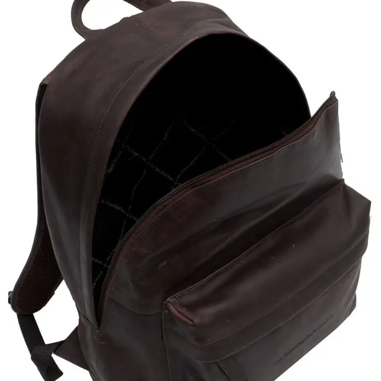 Chesterfield Leren Laptop Rugzak 15 inch Andrew Stirling Bruin Open