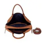 DSTRCT Wall Street Business Laptop Bag Cognac 13-15 inch Open