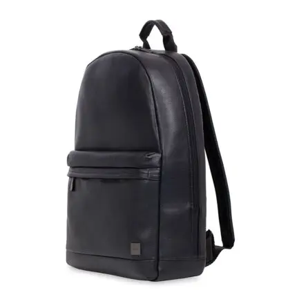 Knomo Albion Leather Laptop Backpack Black 15 inch Voor- zijkant