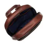 Knomo Albion Leather Laptop Backpack Brown 15 inch Open