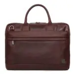 Knomo Foster Leather Laptop Briefcase Brown 14 inch Voorkant