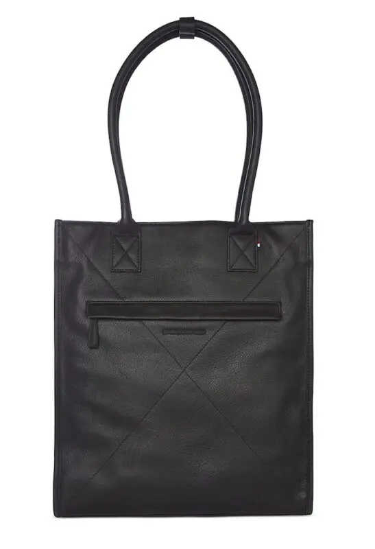Decoded Leather Lady Tote 13 inch Black Voorkant