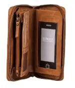 Burkely Croco Chloé Travel Wallet Cognac Open