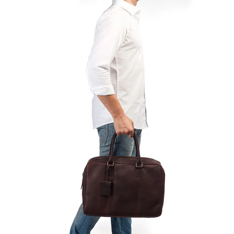 Burkely Leren Laptoptas Worker 15.6 inch Antique Avery Bruin Model