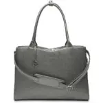 SOCHA Dames Laptoptas Straight Line Grijs 15.6 inch Voorkant met schouderriem