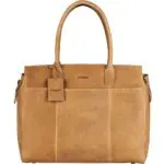 Burkely Dames Leren Laptoptas 16 inch Antique Avery Doris Taupe Voorkant