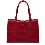 SOCHA Dames Laptoptas 15.6 inch Croco Burgundy Rood Voorkant