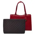 SOCHA Dames Laptoptas 15.6 inch Croco Burgundy Rood Laptop Sleeve