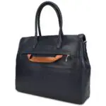 Gigi Fratelli Dames Leren Laptoptas 17 inch Romance Business ROM8007 Blauw Achterkant met Trolleylus