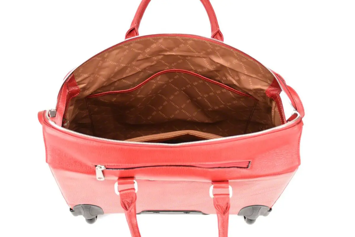 Gigi Fratelli Dames Leren Laptop Trolley 15.6 inch Romance Business ROM8015 Rood Binnenkant
