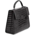 SOCHA Dames Laptoptas 13.3 inch Audrey Croco Zwart Zijkant