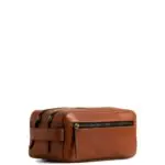 Still Nordic Leren Toilettas 2-Vaks Clean Cognac Voor- zijkant