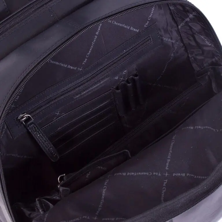 Chesterfield Leren Laptop Rugtas 15 inch Dex Zwart Open