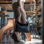 Chesterfield Dames Leren Schoudertas Amelia Zwart Model