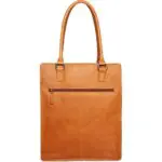 DSTRCT Dames Leren Shopper 14 inch Wax Lane Cognac Achterkant