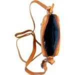 DSTRCT Heren Leren Schoudertas Small Wax Lane 380130 Cognac Open