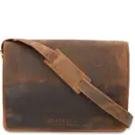 Orange Fire Leren Messenger 17 inch Rat Pack OF 554/17 Bruin Voorkant