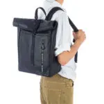 Burkely Leren Laptop Rugzak 15.6 inch Rebel Reese Rolltop Zwart Model