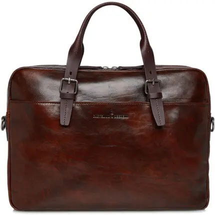 Castelijn & Beerens Heren Leren Laptoptas 15.6 inch RFID 1-vaks Rien Milano Cognac Voorkant