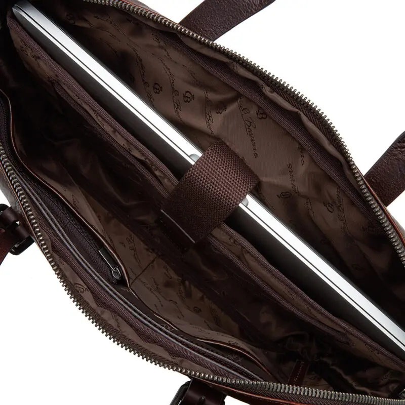 Castelijn & Beerens Heren Leren Laptoptas 15.6 inch RFID 1-vaks Rien Milano Cognac Binnenkant