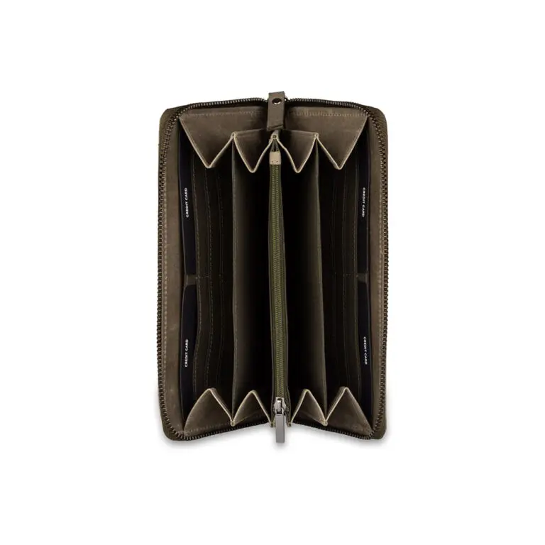 Burkely Dames Leren Portemonnee L Croco Cody Groen Open