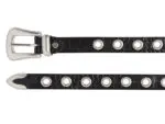 Take-It 25600 Dames Leren Fashion Riem 140/2,5 Cm Zwart Croco Afb 2