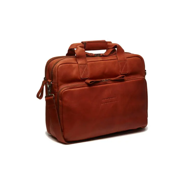 Chesterfield Leren Fietstas Laptoptas 15.6 inch Geneva Cognac Voorkant