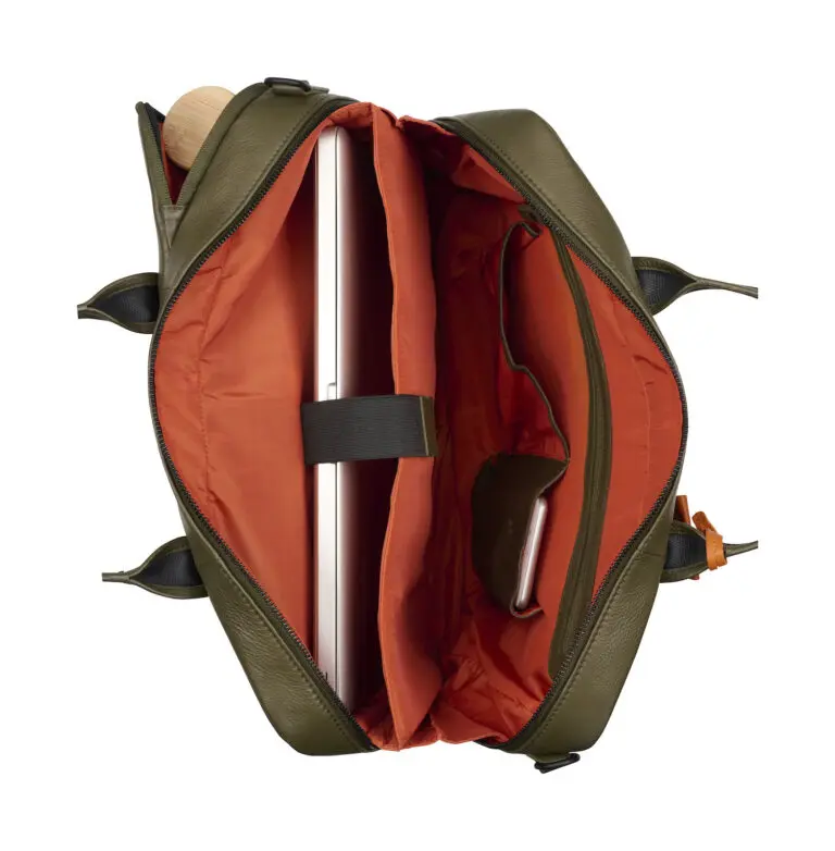 Burkely Leren Laptoptas 15.6 inch OTM Moving Madox Groen Open