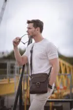 Spikes & Sparrow Leren Tablettas Crossbody 24251N Bruin Model