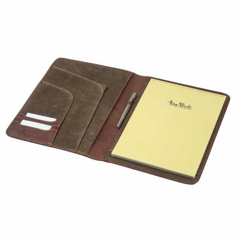 Tony Perotti Leren Schrijfmap A4 2268 Bruin Binnenkant